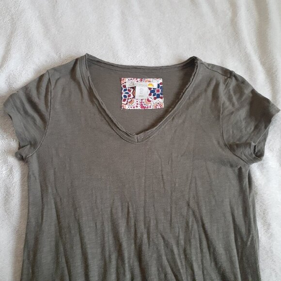 C&C California Women's Size Small Olive Green V Neck T-Shirt Maxi Dress - Picture 4 of 11